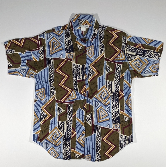Vintage Other - Vintage 80s rayon Sz Med Button Shirt
